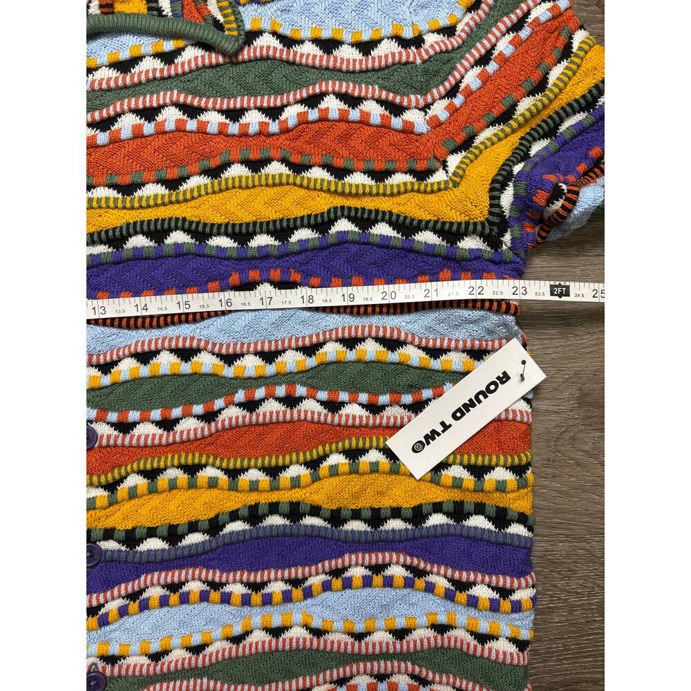 NWT Round 2 Multicolor Stretchy Knitted Polo - Sz. Large - Picture 3 of 6
